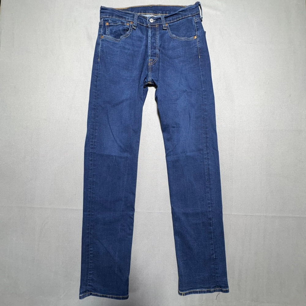 Levis 501 Original Fit Jeans Mens 31x34 Dark Wash Blue Straight Leg 00501-0115